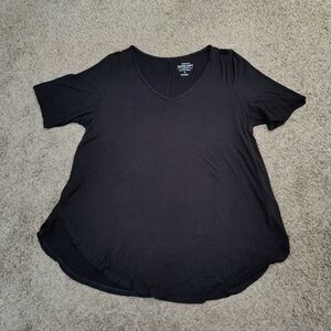 Torrid Black Short Sleeve V-Neck Super Soft Top